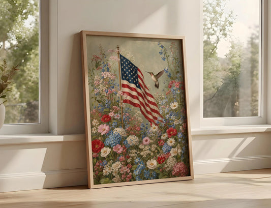 American Flag Wall Art, Patriotic Wall Art,American wallart,Wildflower