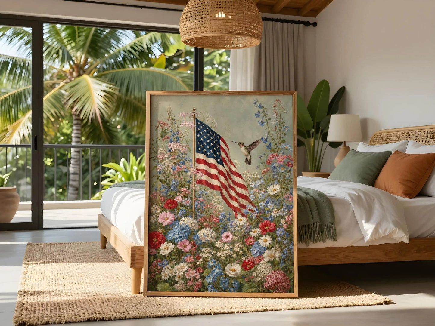 American Flag Wall Art, Patriotic Wall Art,American wallart,Wildflower