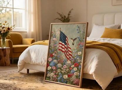 American Flag Wall Art, Patriotic Wall Art,American wallart,Wildflower