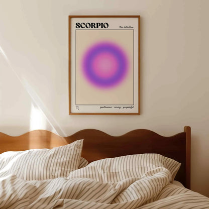 Scorpio Aura Canvas Wall Art, Gradient Zodiac Astrology Print for Scorpio Season