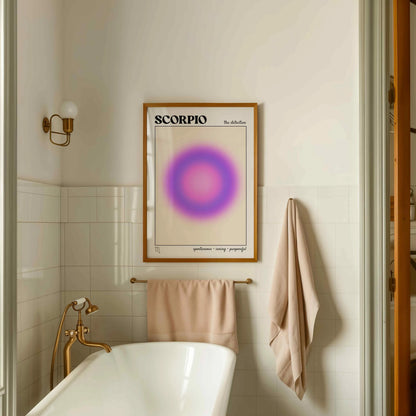 Scorpio Aura Canvas Wall Art, Gradient Zodiac Astrology Print for Scorpio Season