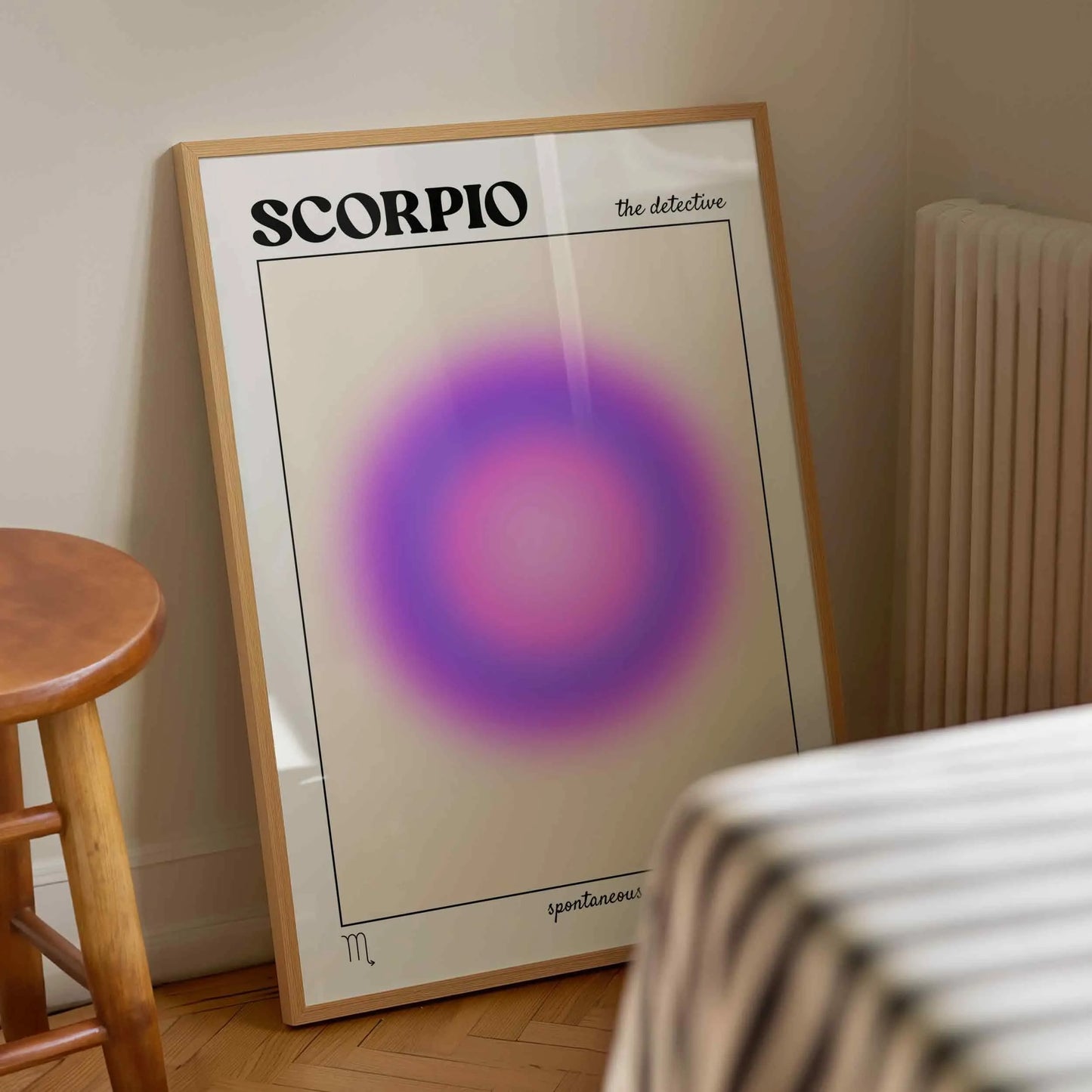 Scorpio Aura Canvas Wall Art, Gradient Zodiac Astrology Print for Scorpio Season