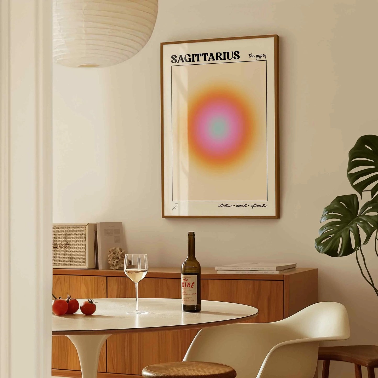 Sagittarius Aura Canvas Wall Art, Gradient Zodiac Astrology Print,